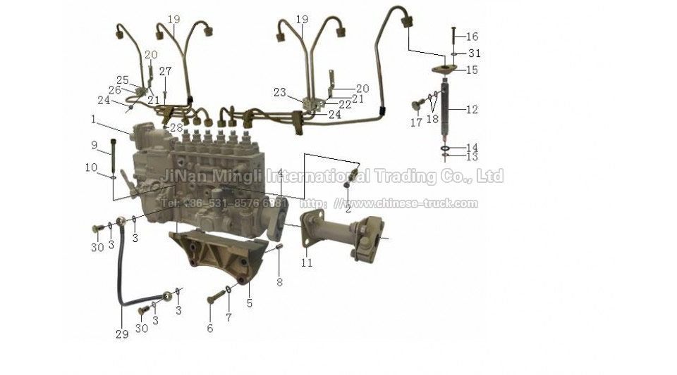 Fuel lines, high pressure fuel pump