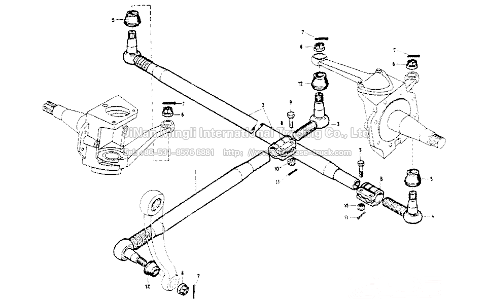 Thrust steering mechanism 4x2,6x2,6x4