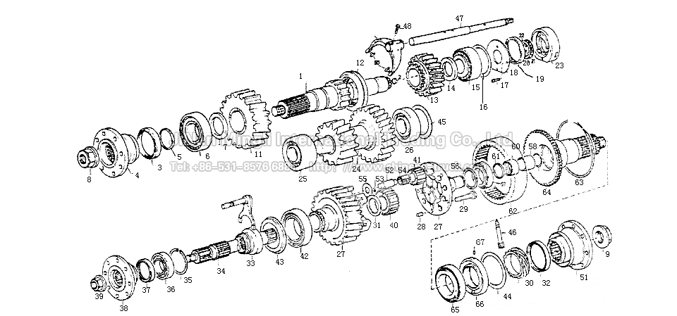 Gear transfer case VG1200 with differential lock