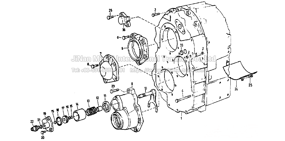 Cover transfer case VG1200 with differential lock