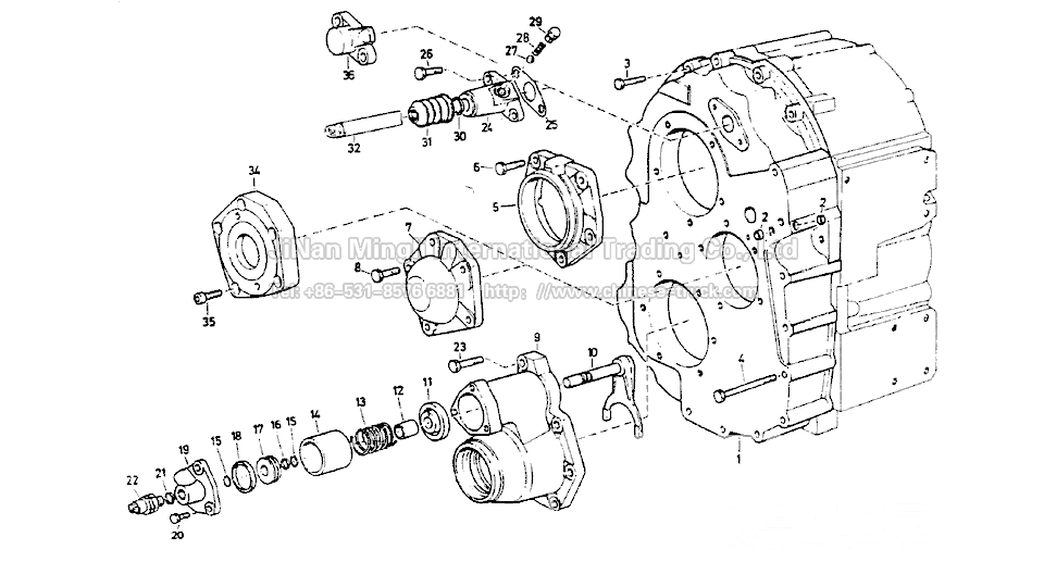 Cover transfer case VG1200 without differential lock