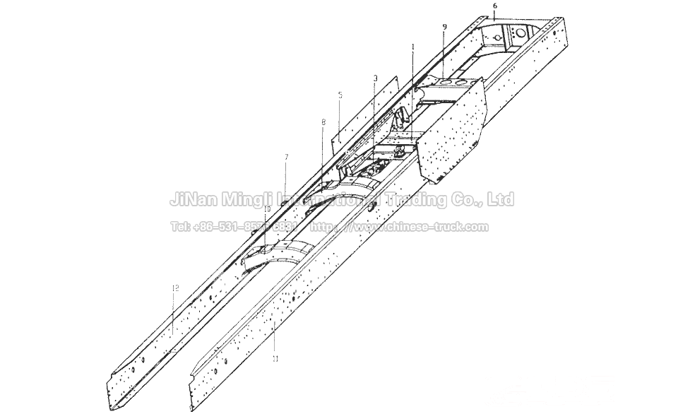 6x4 chassis frame dump