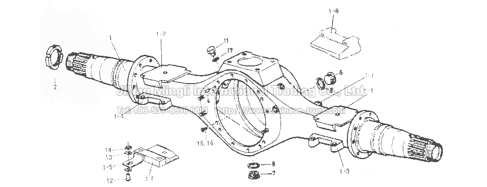 Housing rear axle