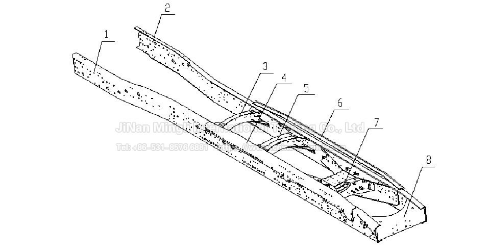 Chassis Frame FOR 6X4 Trator Truck