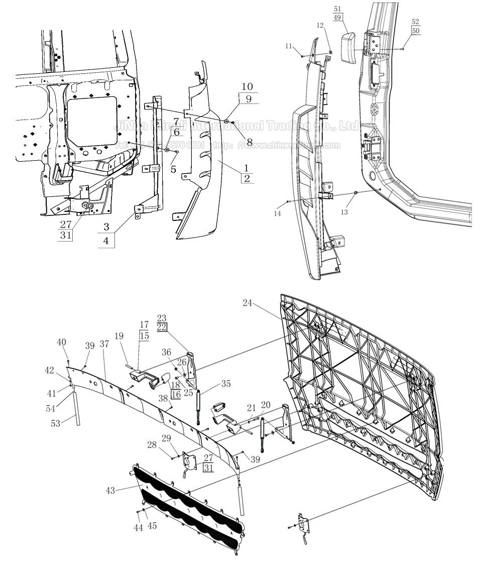 Radiator grille and facing