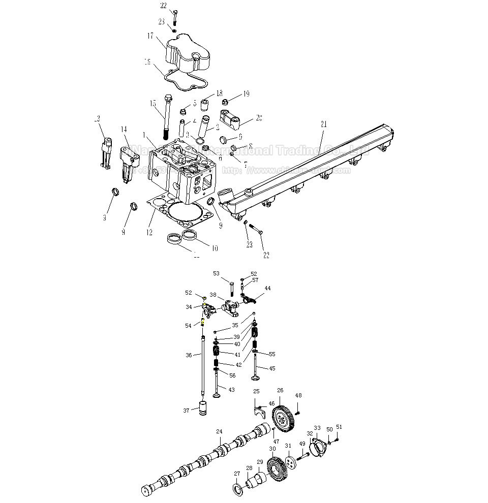 Cylinder Head and Valve-Gear Mechanism