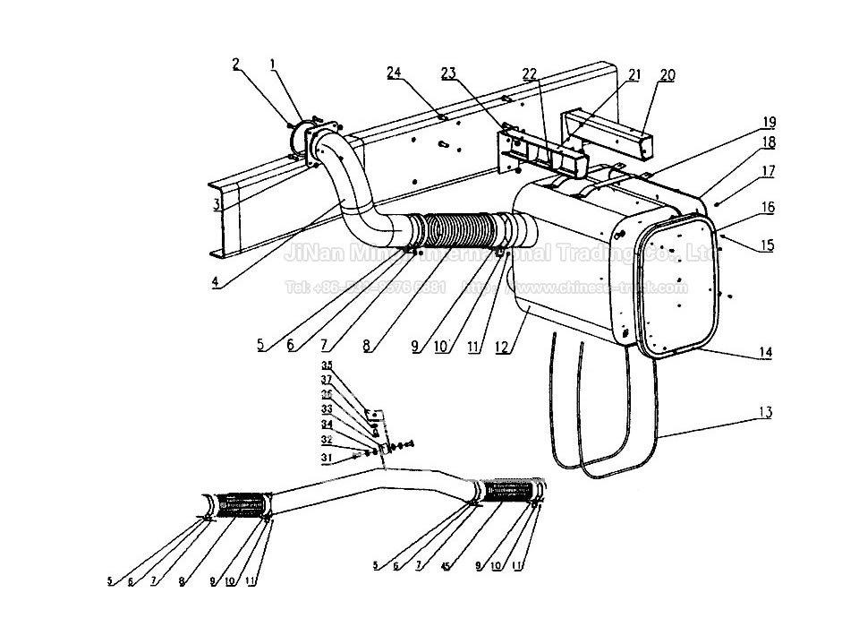 Exhaust pipe and muffler