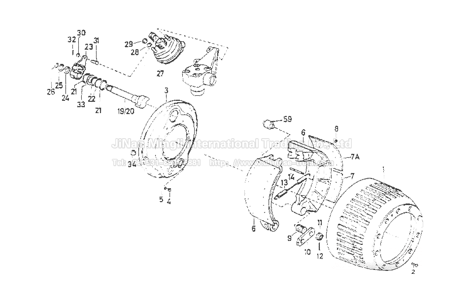 Brake front axle