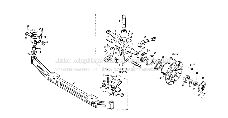 The front beam assembly