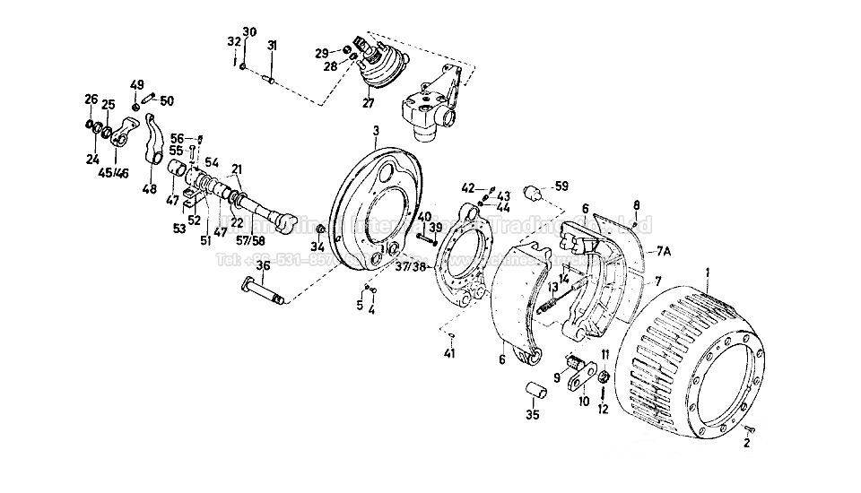 Brake system front axle