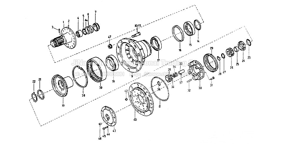 Planetary gear drive axle front