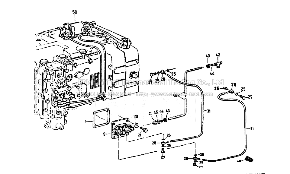 Pnevmoshema switching mechanism Gearbox 5S-111GP,5S-150GP,4S-130GP